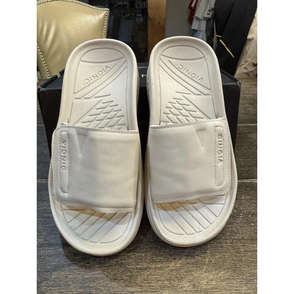 Vionic Shoes‎ Rejuvenate Recovery Sandals Womans Size 5 Cream Slide